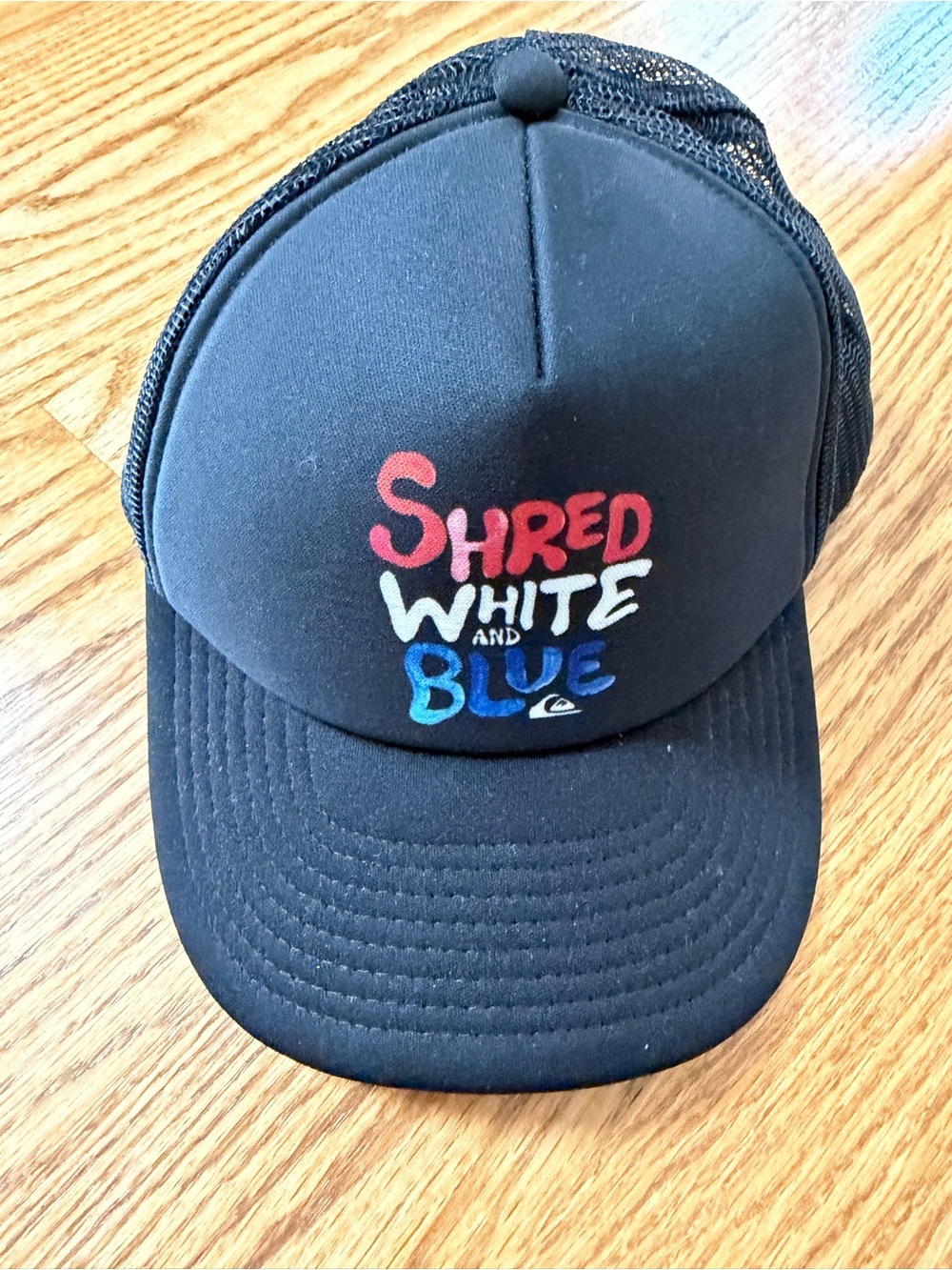 Quiksilver Kids Navy Blue 'Shred White and Blue' Trucker Hat